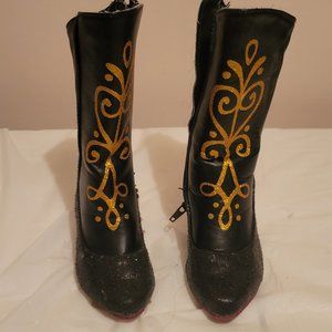 Disney Frozen Anna Boots Toddler Girl Size 7/8 Halloween Costume Shoes